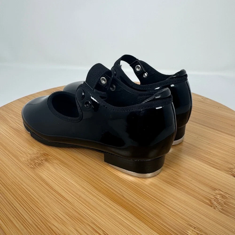 Capezio Black Patent Tap Shoes Kids Size 11 N‎ Toddler Mary Jane Strap